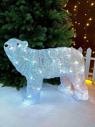 													Светодиодная фигура Медведь белый 40 см акрил 40-60-100-1 фото 3